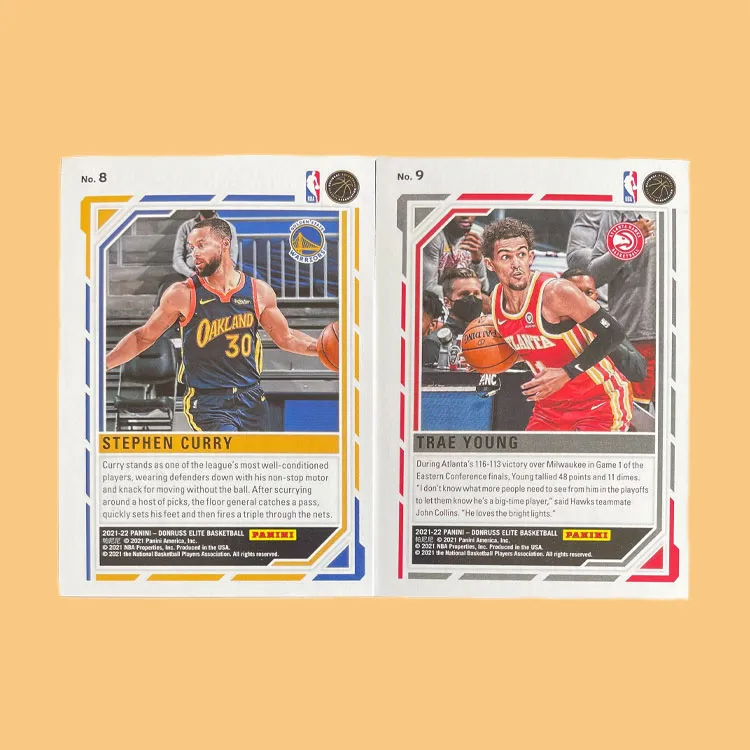 PANINI 2021 22 Elite Elite Curry+Steph Yang Star Player Cards Universal Acceptance Sports Cards 2 Pcs-2
