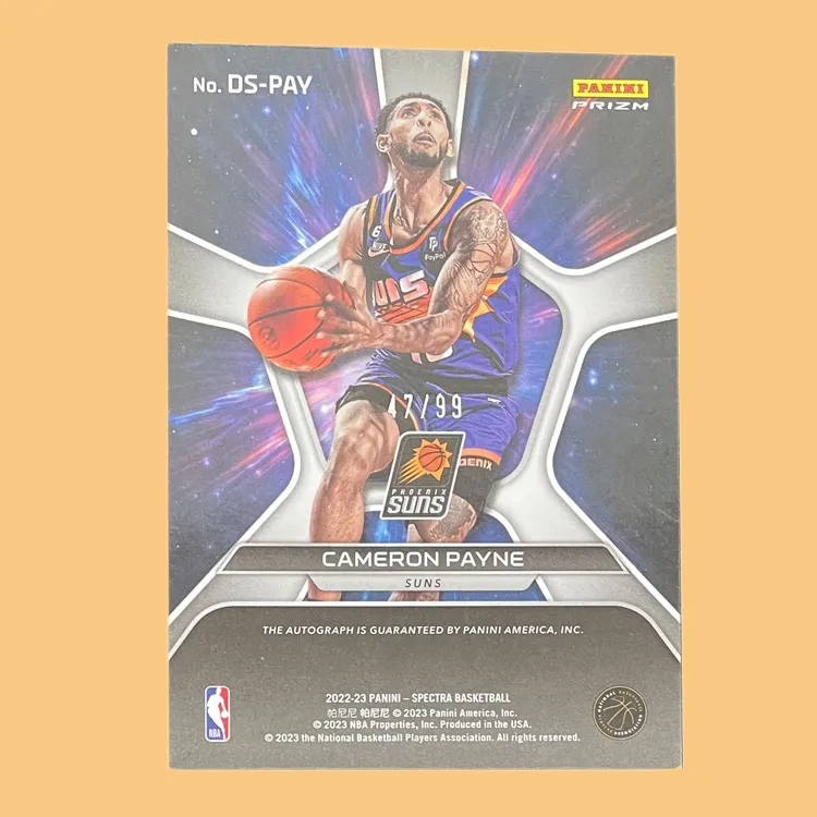 PANINI 2022 23 Sun Spectrum Cameron Payne/99 Signature Card Basketball Player Card Access Pass Sports Cards 1 Pc-2