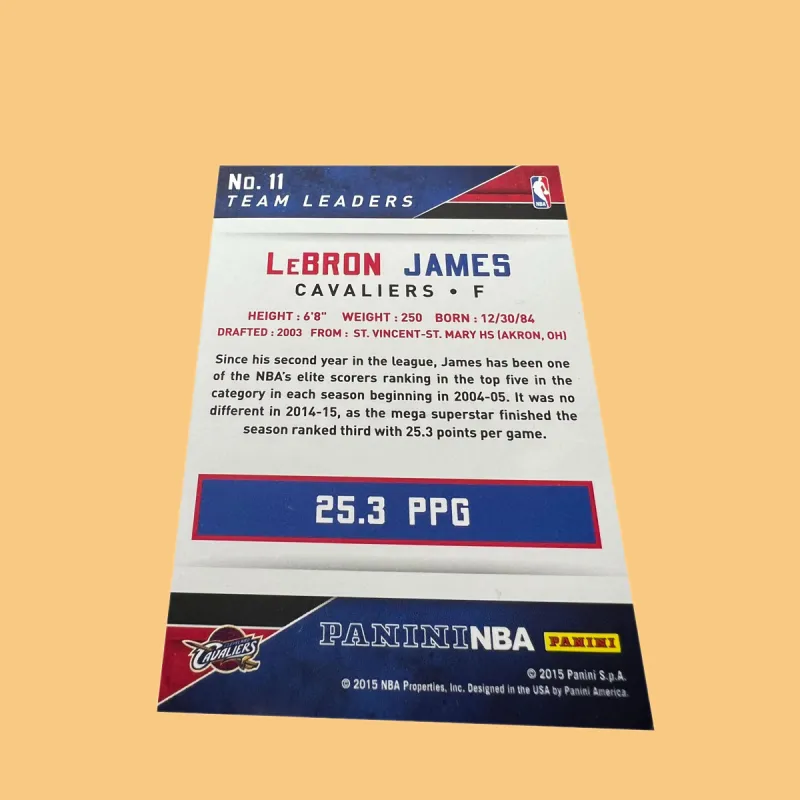 PANINI Cavaliers LeBron James Little Emperor Battle Time Classic Special Card Player Card Rare Card Sports Cards 1 Pc-2