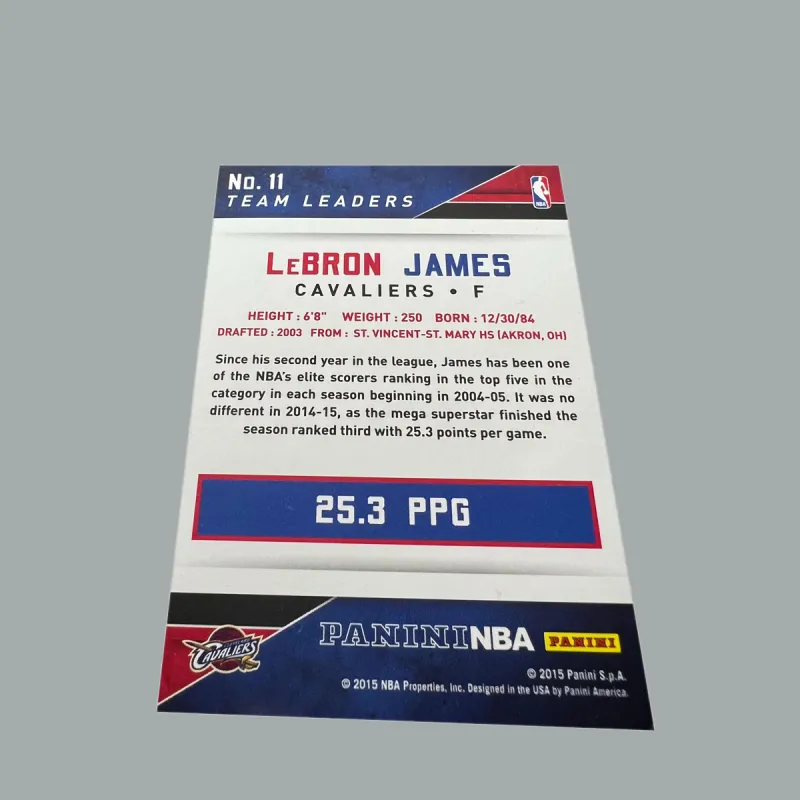 PANINI Cavaliers LeBron James Little Emperor Battle Time Classic Special Card Player Card Rare Card Sports Cards 1 Pc-3