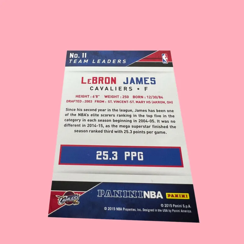 PANINI Cavaliers LeBron James Little Emperor Battle Time Classic Special Card Player Card Rare Card Sports Cards 1 Pc-4