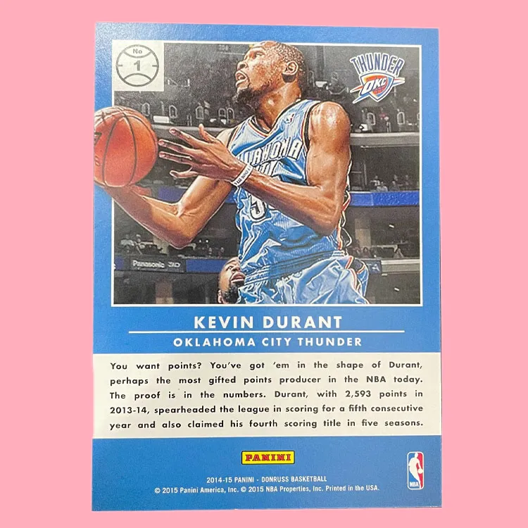 PANINI 2014 15 Durex Thunder Kevin KD Teca 13/25 Press Proof Teca Player Card Product Access Sports Cards 1 Pc-3