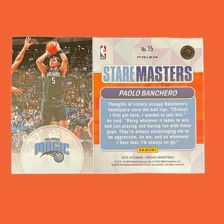 PANINI 2023 24 Mosaic Magic #1 Overall Banchero Teca Mosaic Fold Player Card Product Access Sports Cards 1 Pc-2