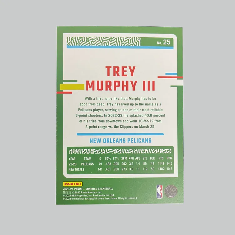 PANINI 2023 24 Durex Pelicans Trey Murphy III 25/88 Red Fireworks Refraction Same Back Star Card Pass Sports Cards 1 Pc-3