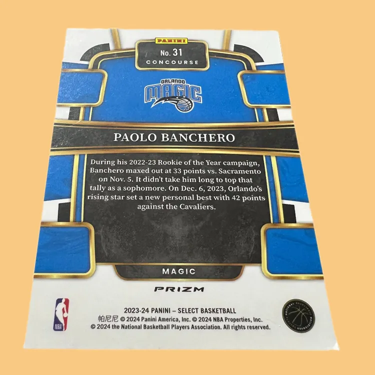 PANINI Magic Team Paul Banchero Blue Foil Holographic Card Battle Time Star Card Rare Card Sports Cards 1 Pc-2