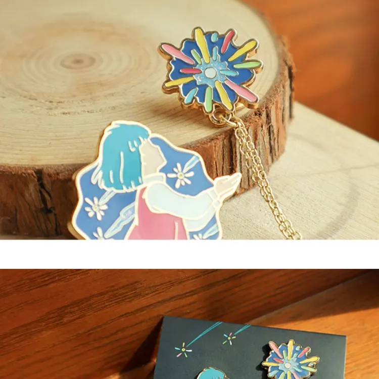 XIANGZIGONGHEGUO Mitsubishi Jidou Anime Merchandise Haru's Mobile Castle Chain Brooch Badges-3