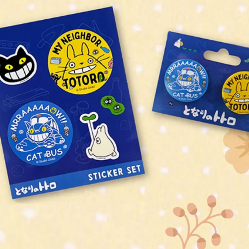 XIANGZIGONGHEGUO Dragon Cat And Cat Bus Smile Sticker, Ghibli Metal Badges-3