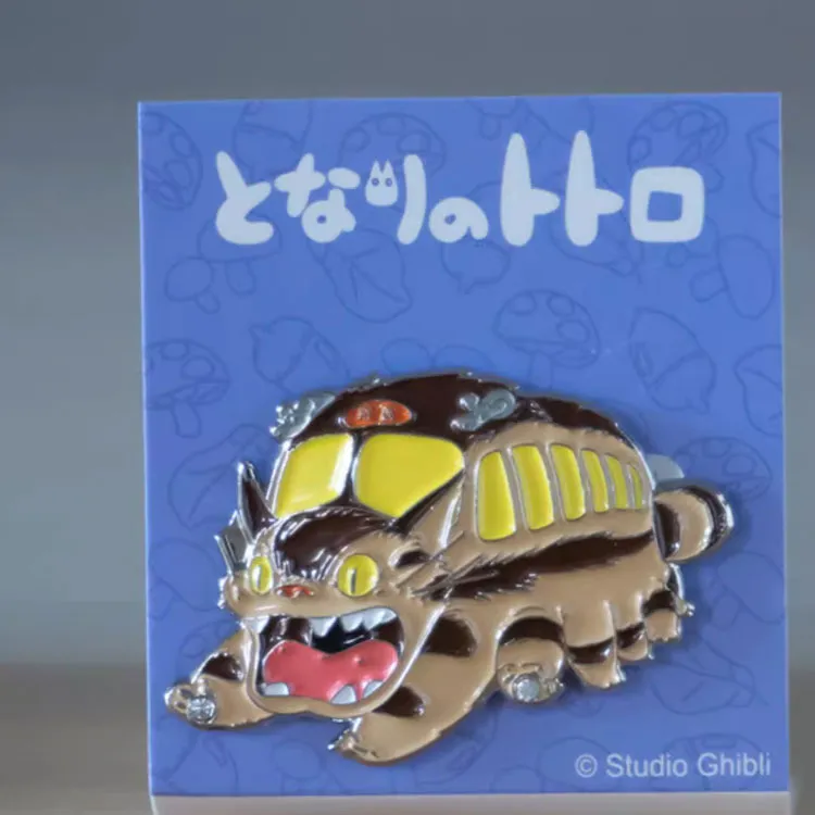 XIANGZIGONGHEGUO Metal Badge, Dragon Cat Ghibli Anime Merchandise, Studio Ghibli Badges-4