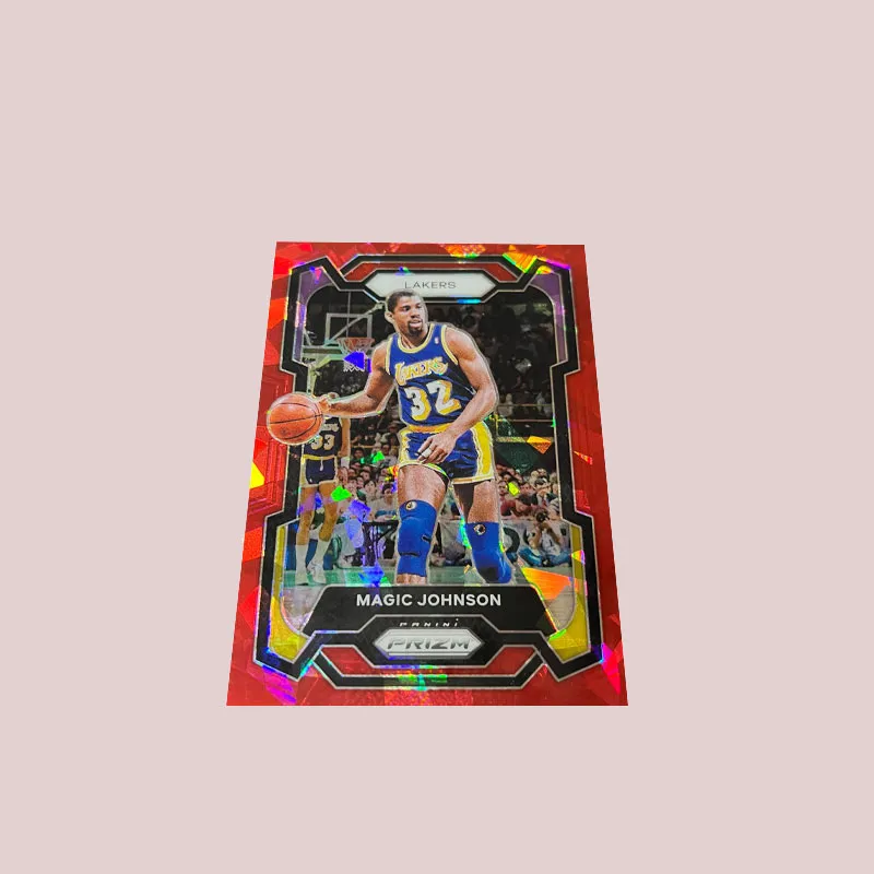 PANINI Lakers Magic Johnson True Red Crushed Ice Holographic Card Prizm Player Card Rare Card Sports Cards 1 Pc-3