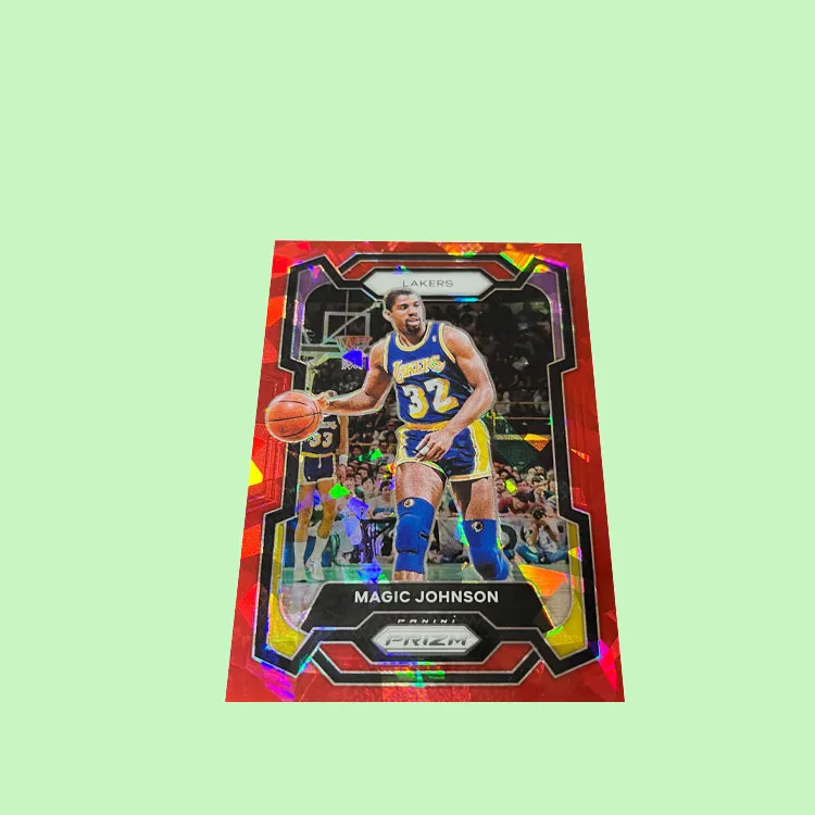 PANINI Lakers Magic Johnson True Red Crushed Ice Holographic Card Prizm Player Card Rare Card Sports Cards 1 Pc-2
