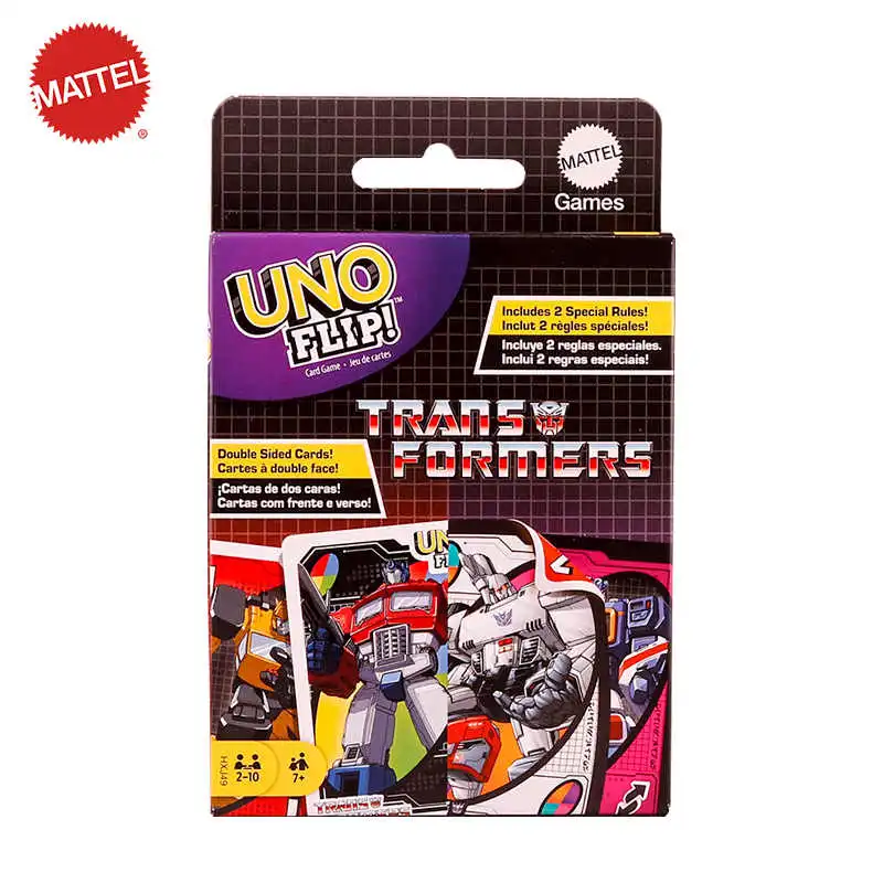 MATTEL UNO Transformers Themed FLIP Double-Sided Card Game Optimus Multiplayer HXJ49 Poker Cards-1