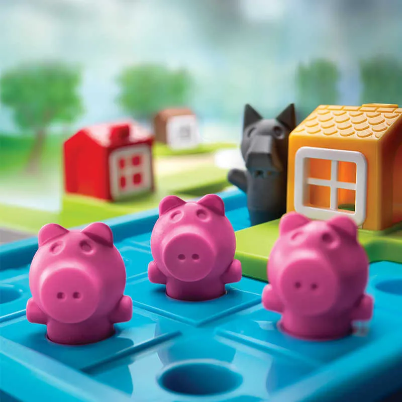 SmartGames 3 Pack Piglet, Red Hat, Fairy Tale Collection Set, Cultivating Spatial Imagination Board Games-2