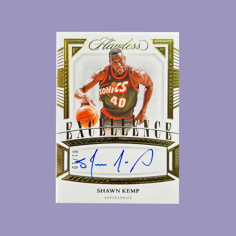 PANINI Flawless Portable Shaun Kemp Excellence Card Signature 01/10 Golden Parallel Sports Cards 1 Pc-3
