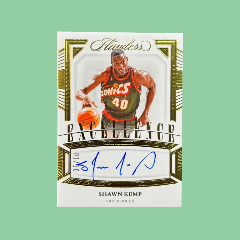 PANINI Flawless Portable Shaun Kemp Excellence Card Signature 01/10 Golden Parallel Sports Cards 1 Pc-2