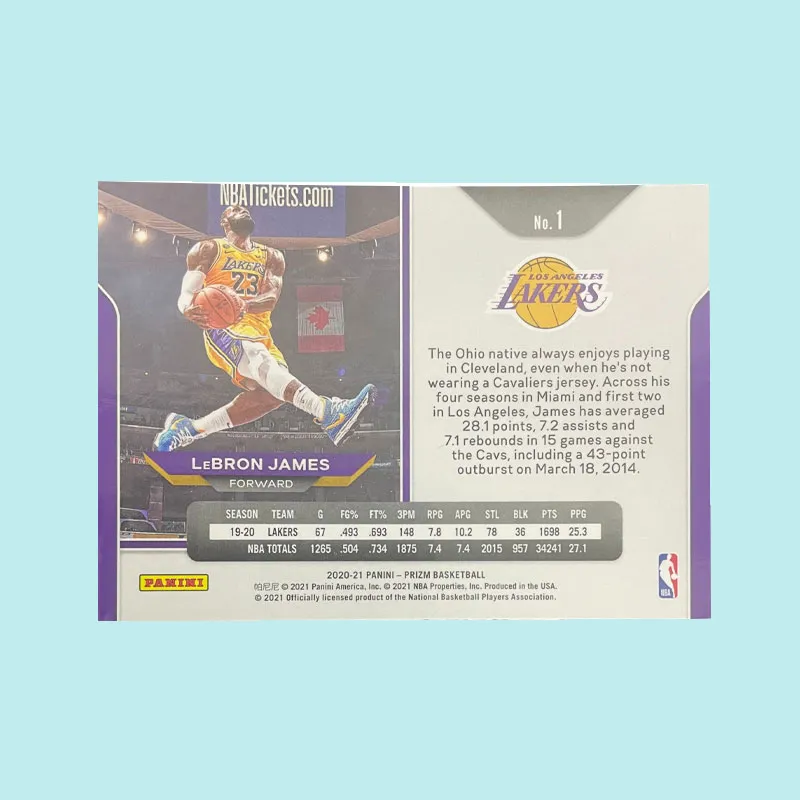 PANINI 2020 21 Prizm Lakers LeBron James The King Old Man Scissors Feet Teca Star Card Product Access Sports Cards 1 Pc-3