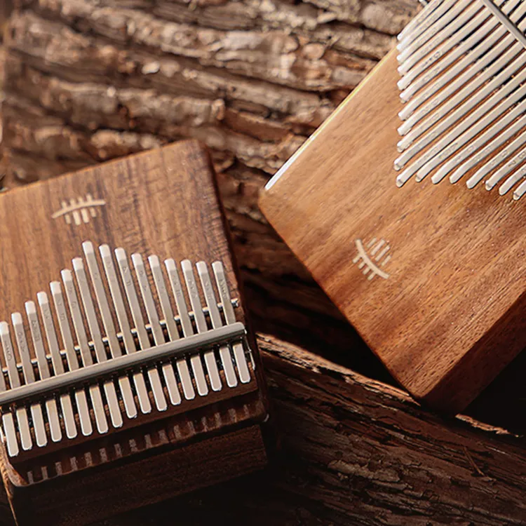 Hluru Bottom Hole Kalimba 17 Tone/21 Tone, Solid Wood Single Snowboard Material Thumb Piano-3