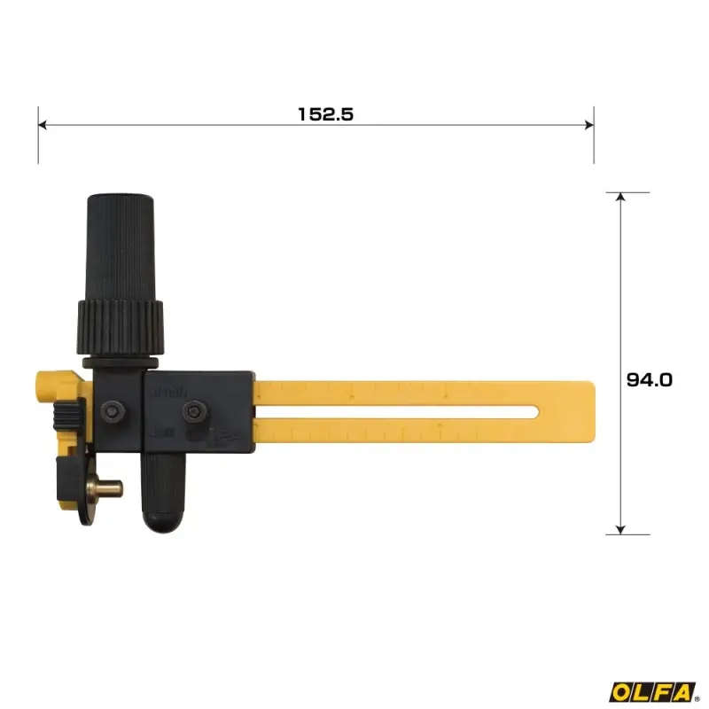 OLFA Rotating Compass Knife, Circle Cutter, Yellow Paper Cutter-1