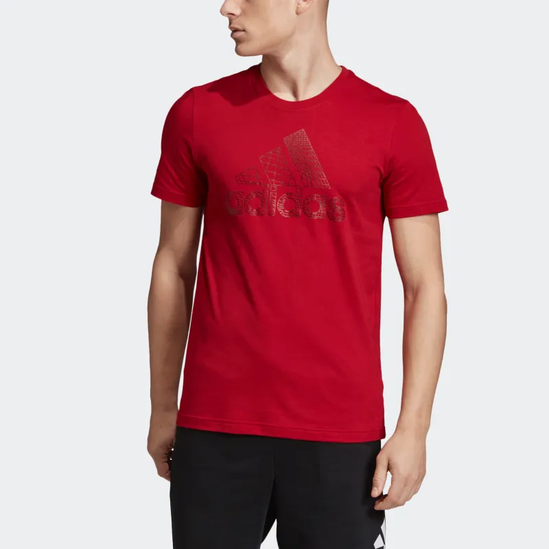 Adidas T Shirts Men Deep Red-2