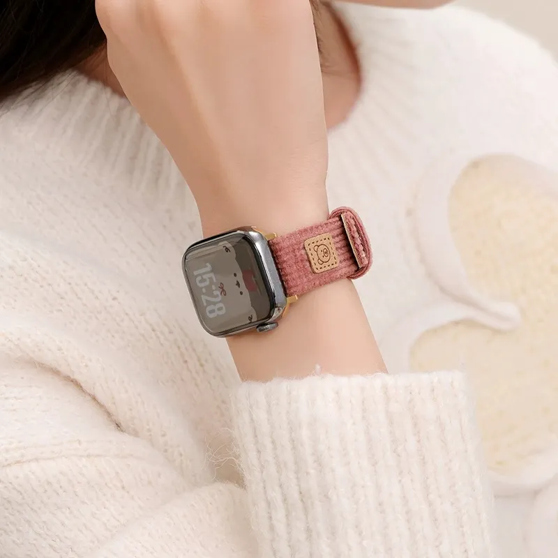 CHENSONG Watch Bands Compatible With All Devices 203mm Corduroy Material-4