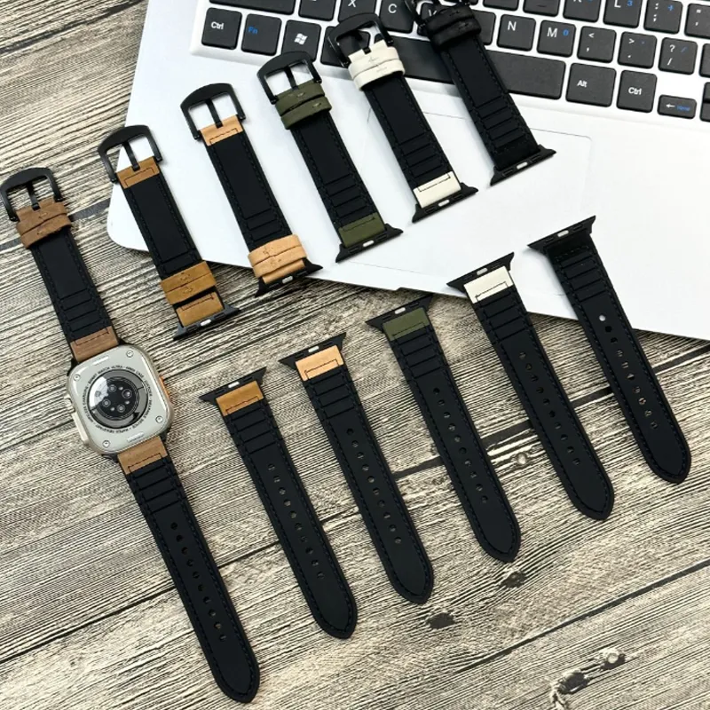 QIZHENG Watch Band Apple Compatibility Silicone Material-9