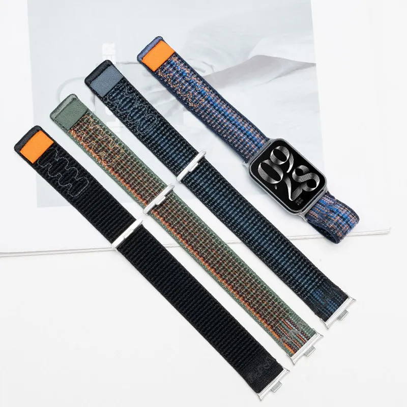 MSSM Watch Band Xiaomi Red Beige Compatibility Nylon Material-2