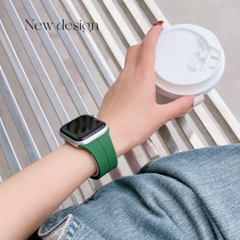 QIZHENG Watch Band Apple Compatibility 45mm Silicone Material-6
