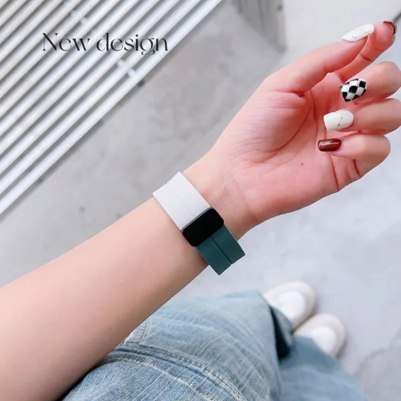 QIZHENG Watch Band Apple Compatibility 45mm Silicone Material-7