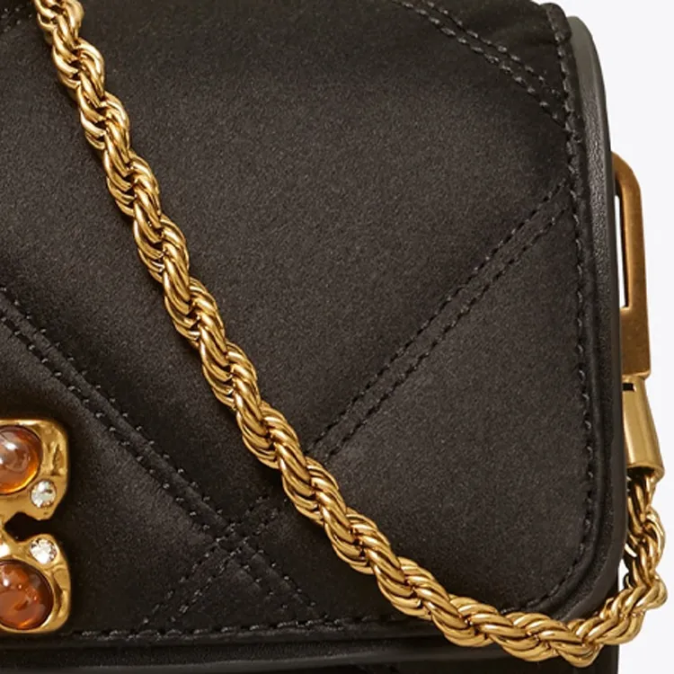 TORY BURCH Eleanor Leather Cell Phone Pouch, Card Holder, Crossbody Bag Women's Black-3