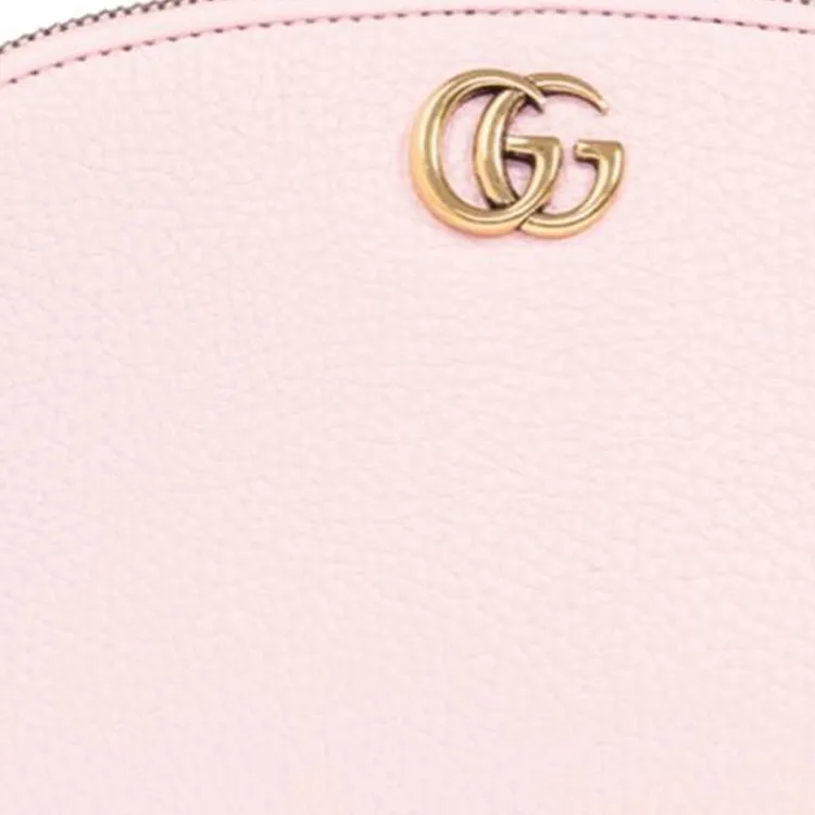 GUCCI Calfskin Clutch Makeup Bag Women's Blush Pink Red-2