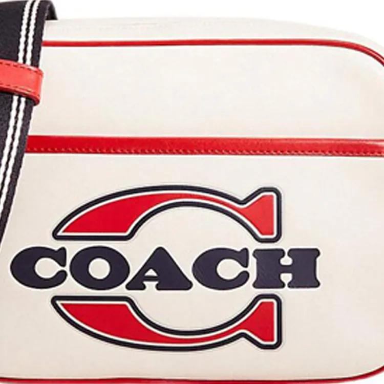 COACH Flight Leather Shoulder Bag, Crossbody Bag Medium Size Women's White-4