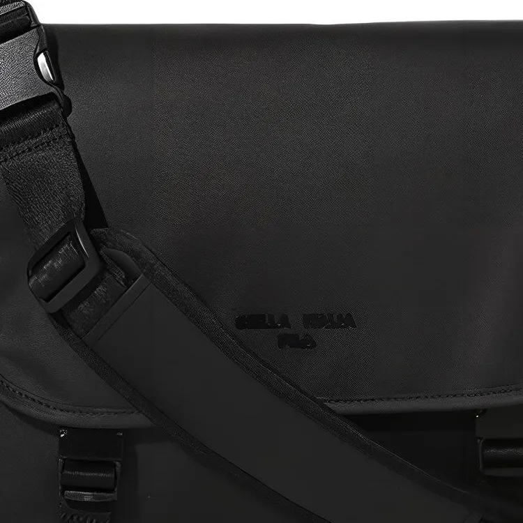 FILA Polyester Messenger Bag, Shoulder Bag, Crossbody Bag Regular Unisex Black-3