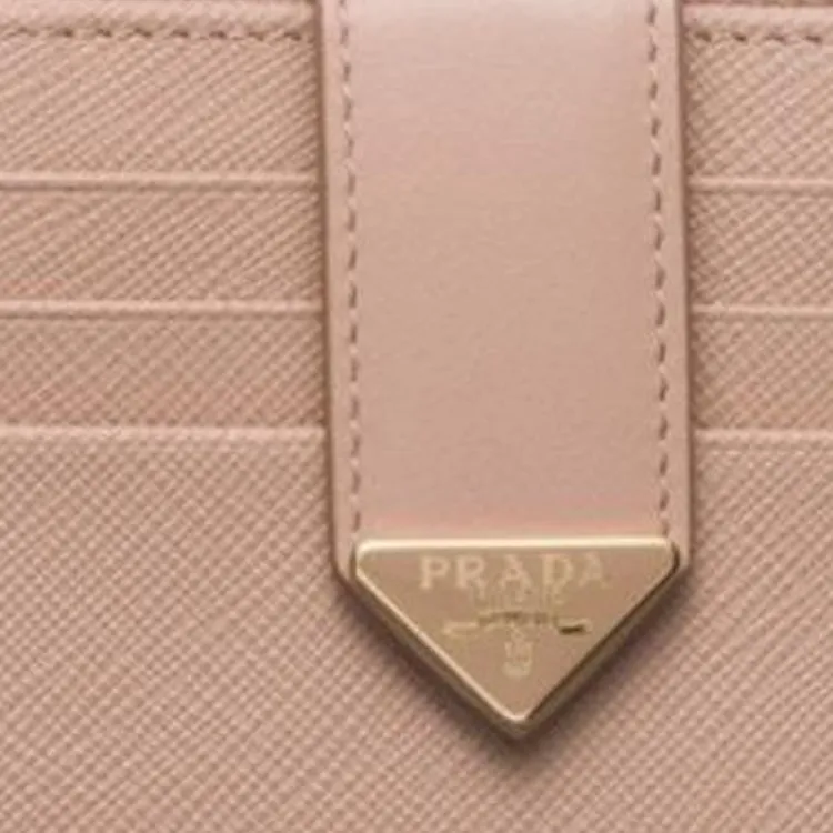 PRADA Saffiano Calfskin Wallet Women's Nude Pink-4