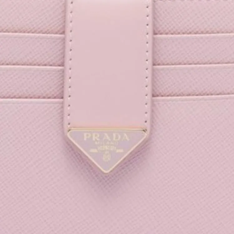 PRADA Saffiano Calfskin Wallet Women's Snow Pink-4