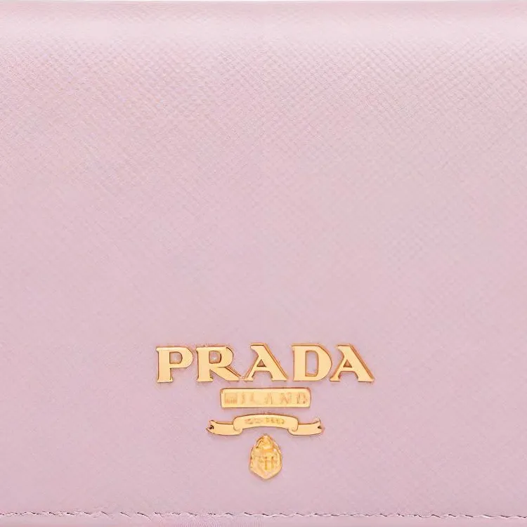 PRADA Saffiano Leather Wallet Women's Cherry Blossom Pink-4