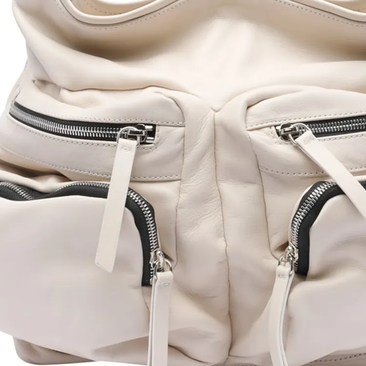 Vic Matie Cow Leather Shoulder Bag Women's White-1