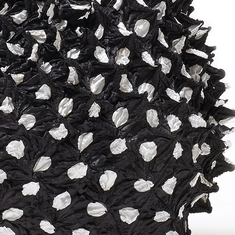 BUNZABURO Polyester Sea Urchin Bag Durian Bag Handbag Regular Unisex Black White-3