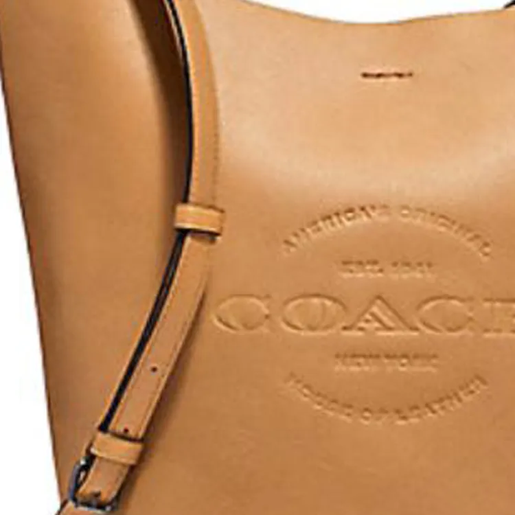 COACH Hudson Smooth Leather Bucket Bags Shoulder Bag Crossbody Bag Medium Size Men's Mustard Yellow-2