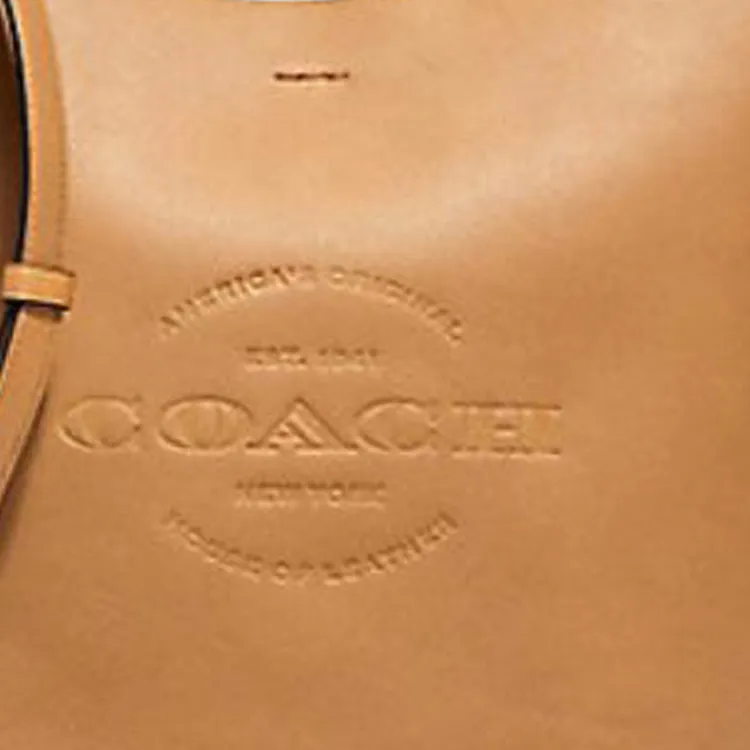 COACH Hudson Smooth Leather Bucket Bags Shoulder Bag Crossbody Bag Medium Size Men's Mustard Yellow-1
