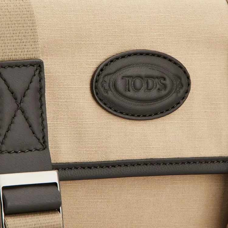 TOD'S Fabric With Leather Messenger Bag, Crossbody Bag, Shoulder Bag Mini Men's Brown-4