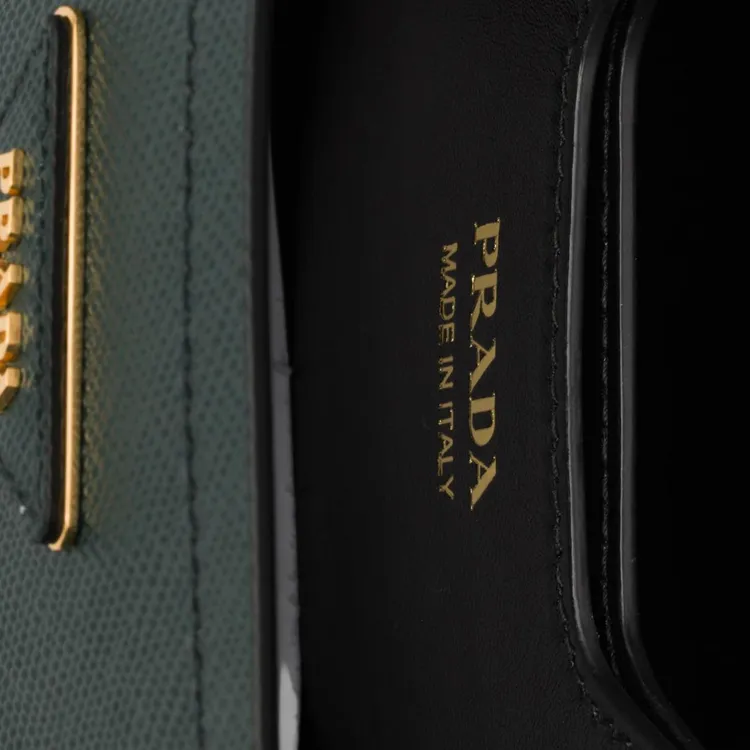 PRADA PanierSaffiano Calfskin Bucket Bags Shoulder Bag Crossbody Bag Handbag Mini Women's Emerald Green-4