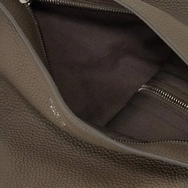 FERRAGAMO Cow Leather Crossbody Bag Sling Bag Medium Size Men's Brown Gray-4