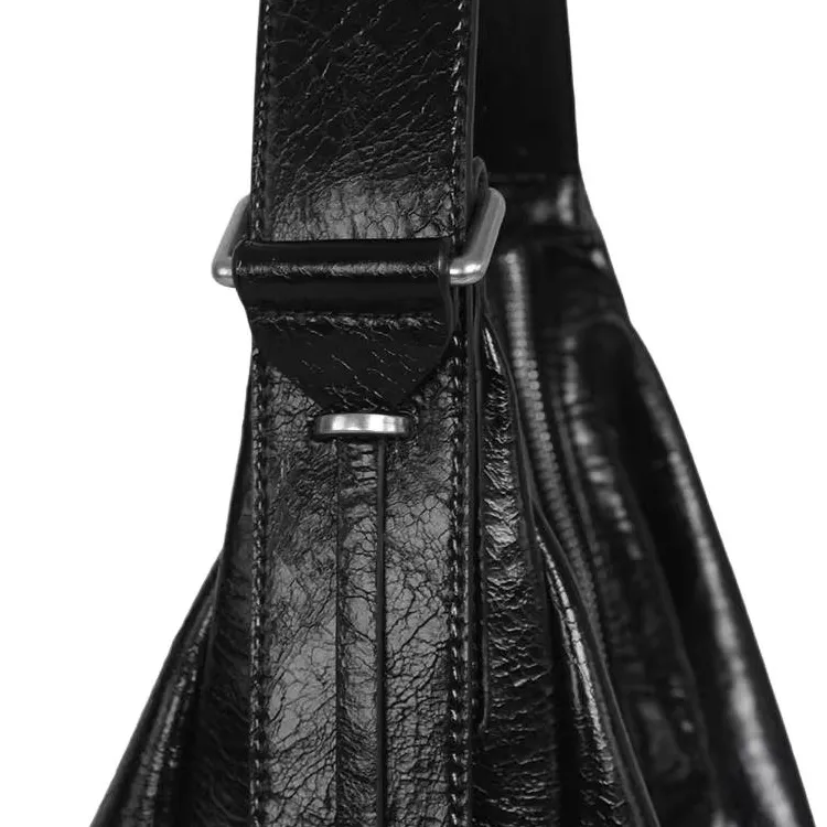 Kikawa Card Synthetic Leather Crossbody Bag, Shoulder Bag Medium Size Women's Black-10