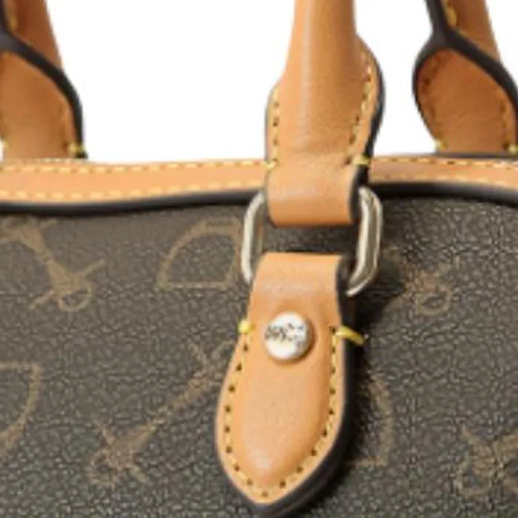 Why PVC Boston Bag, Shoulder Bag, Crossbody Bag, Handbag Trumpets Women's Coffee & Brown-11