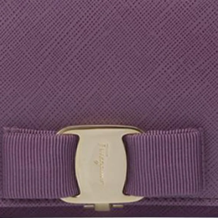 FERRAGAMO Cow Leather Wallet Women's Purple-3