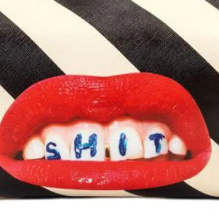 SELETTI Toilet Paper Stripe print Wash Bag-3