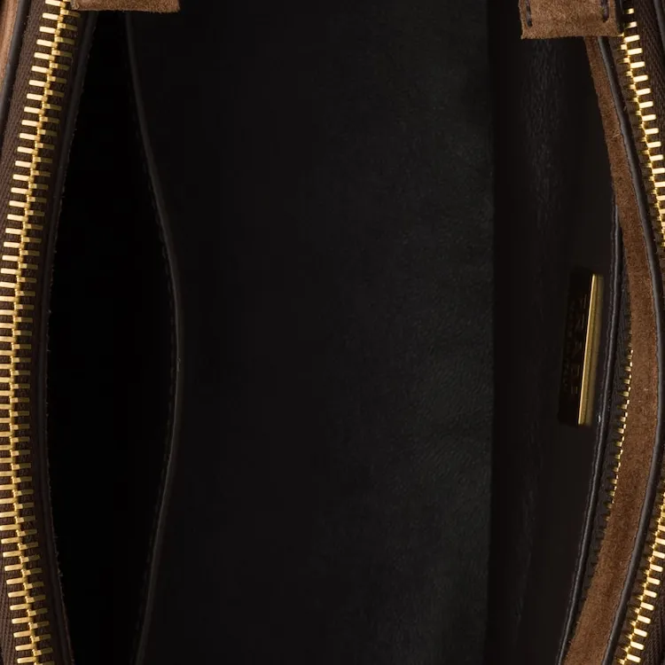 PRADA Leather One Shoulder Handbag Medium Size Women's Cocoa Brown-4