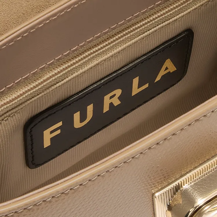 Furla 1927 Collection Textured Leather Shoulder Bag, Crossbody Bag, Handbag Mini Women's Gray-4