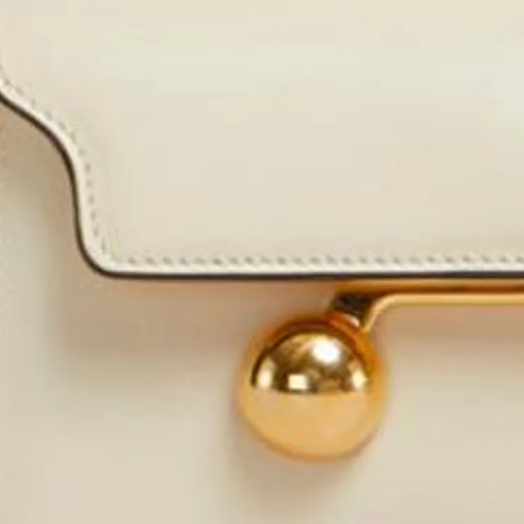 MARNI Trunkaroo Leather Crossbody Bag, Shoulder Bag Mini Women's White-3