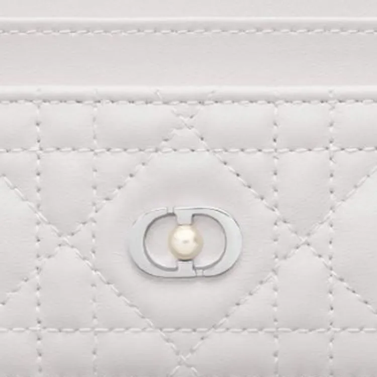 DIOR Jolie Lambskin Card Holder Women's White-2