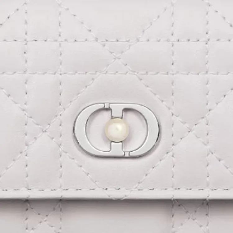 DIOR Jolie Lambskin Wallet Women's White-5